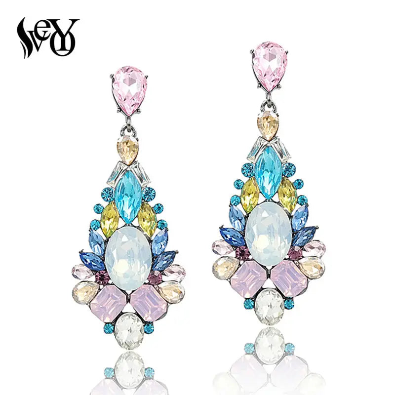 VEYO Luxury Crystal Drop Earrings Elegant Party Earrings For Women Fashion Jewelry New