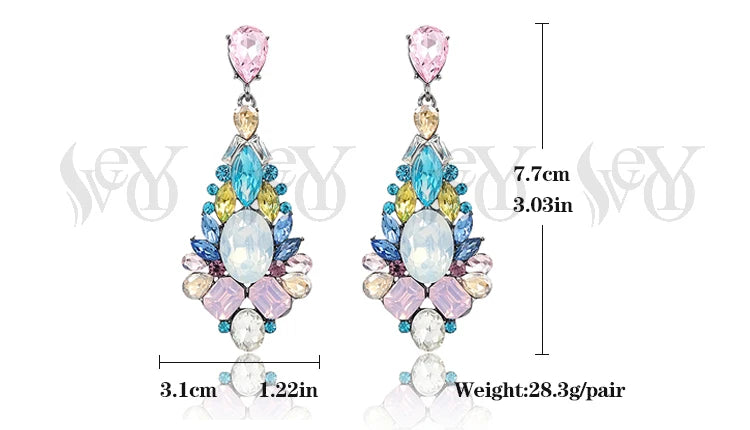 VEYO Luxury Crystal Drop Earrings Elegant Party Earrings For Women Fashion Jewelry New