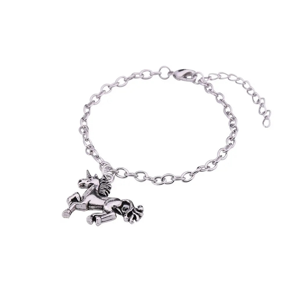 My Shape Punk Horse Charm Pendant Bracelet Wheat Chain for Men Women Zinc Alloy Bracelets Bangle Horse Jewelry bracelet cheval
