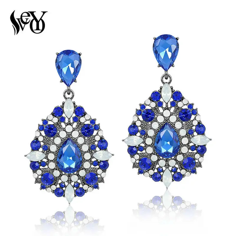 VEYO Luxury Party Earrings Vintage Full Rhinestone Crystal Drop Earring Fashion Jewellery New
