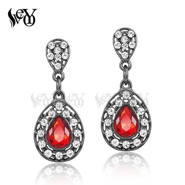 VEYO Cute Crystal Drop Earring Trendy Drop Rhinestone Earrings for Woman Fashion Jewelry