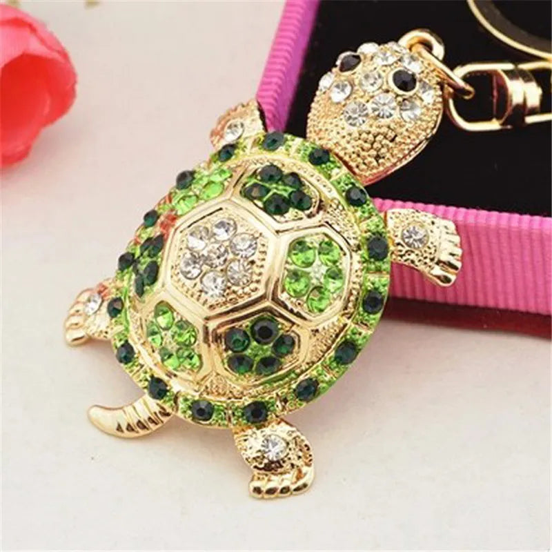 2026 Fashion full Crystal Rhinestone Tortoise Keychain for Women's bags Decoration Pendants Accessories Car keyrings Jewelry