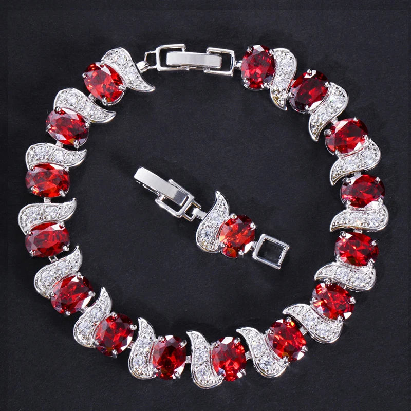 ThreeGraces Shiny Pink Cubic Zirconia Luxury Bridal Wedding Party Tennis Bracelet for Women Fashion Costume Jewelry BR084