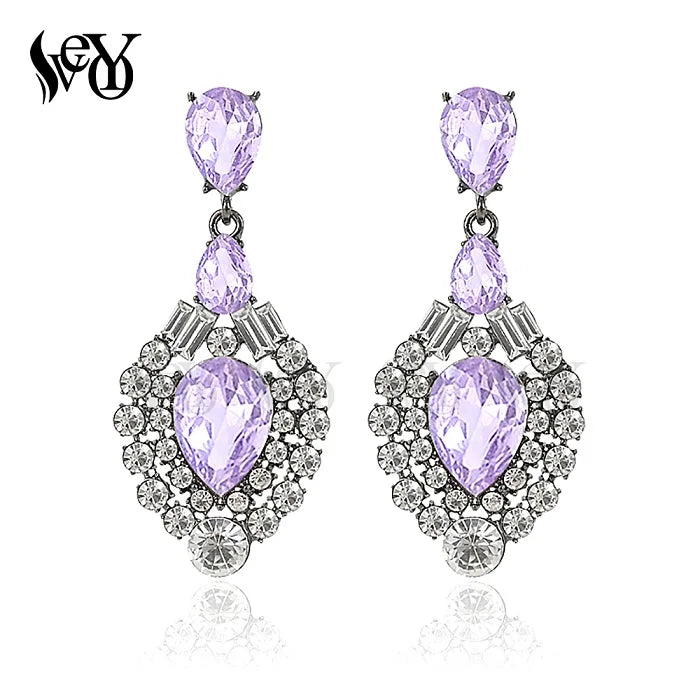 VEYO Fashion Luxury Drop Earrings Water Crystal Earring Rhinestone Alloy Top Quality