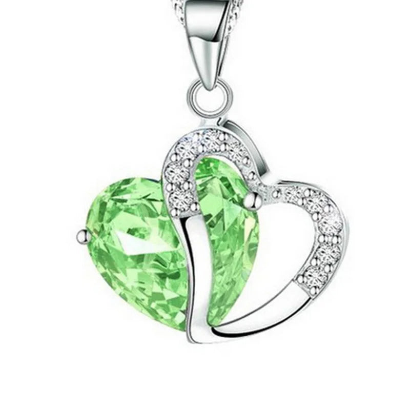 Romantic Crystal Heart shape Pendant necklaces For women Rhinestone chains Choker Fashion Love Jewelry
