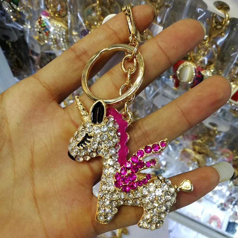2024 Full Rhinestone Crystal Pumpkin Keychains Car Keyrings Women's Bags Decoration Keychain Gifts Holiday Jewelry