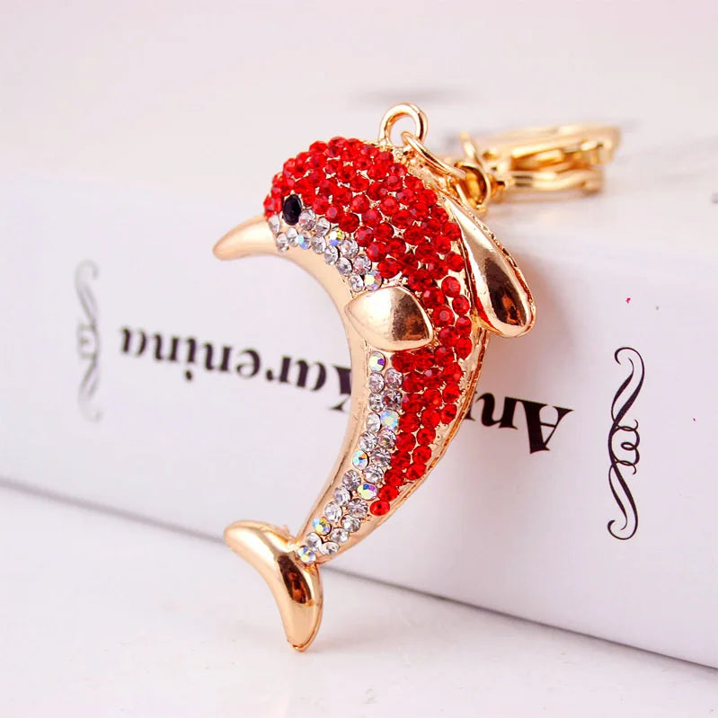 2025 Lovely Crystal Dolphin Keychain For women Purse Handbag Car Key Keyring Keychain Wedding Birthday Gift Party Jewelry