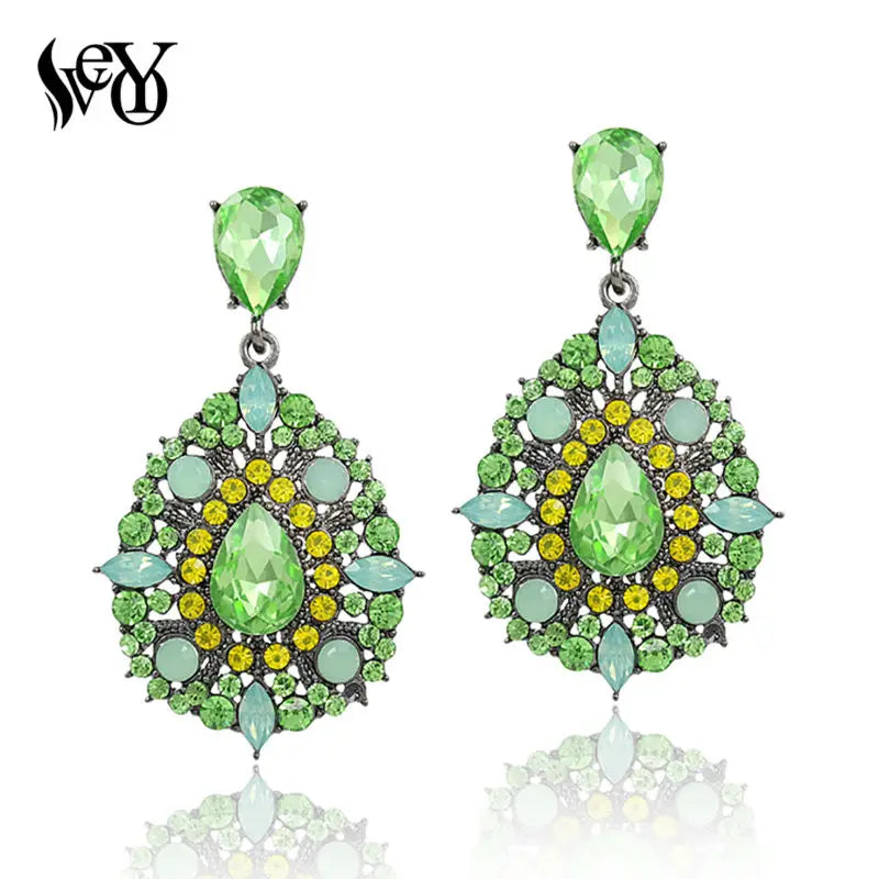 VEYO Luxury Party Earrings Vintage Full Rhinestone Crystal Drop Earring Fashion Jewellery New