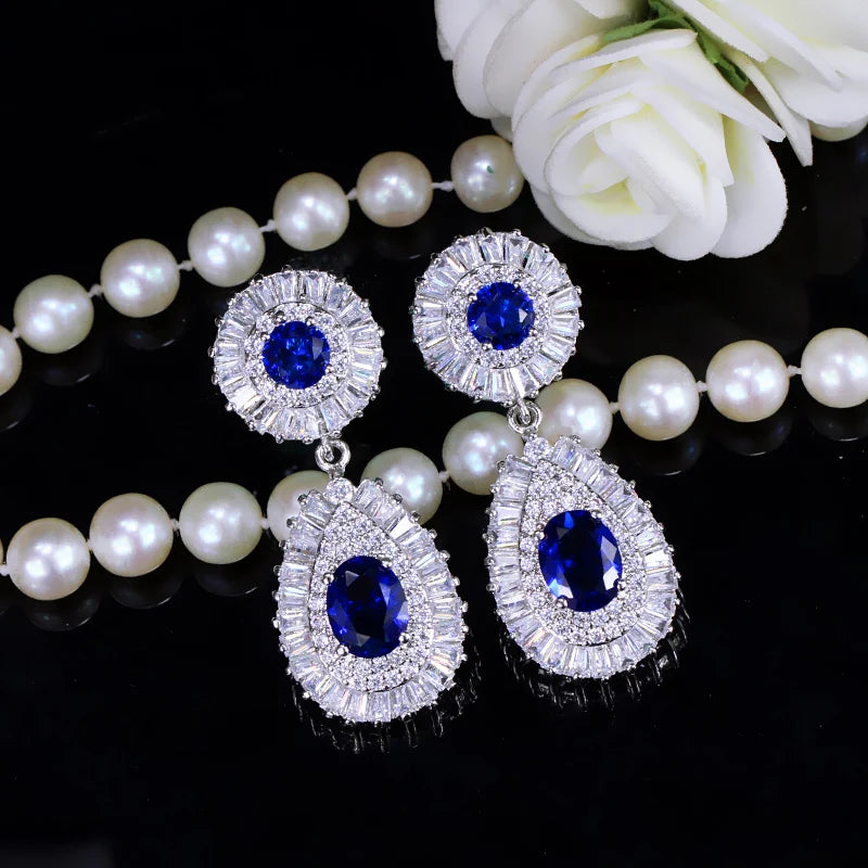ThreeGraces Classic Red Cubic Zirconia Big Bridal Wedding Dangle Drop Earrings for Women Trendy Luxury Banquet Jewelry E1841