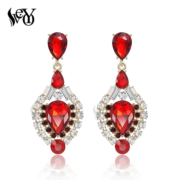 VEYO Fashion Luxury Drop Earrings Water Crystal Earring Rhinestone Alloy Top Quality