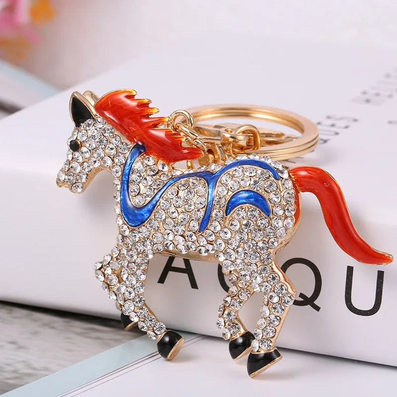 2026 Full Crystal Motorcy Pendants Jewelry Animal Keychain Car keyrings Women's bag accessories Unicorn keychain Rhinestone Keys