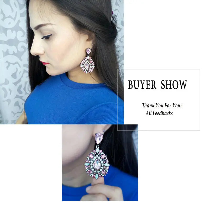VEYO Luxury Party Earrings Vintage Full Rhinestone Crystal Drop Earring Fashion Jewellery New