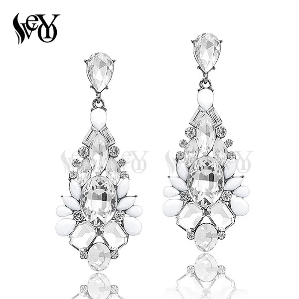 VEYO Luxury Crystal Drop Earrings Elegant Party Earrings For Women Fashion Jewelry New