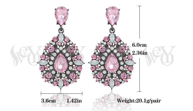 VEYO Luxury Party Earrings Vintage Full Rhinestone Crystal Drop Earring Fashion Jewellery New