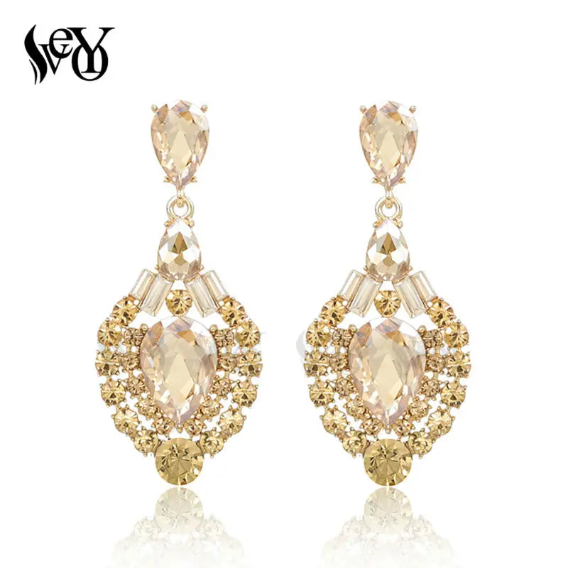 VEYO Fashion Luxury Drop Earrings Water Crystal Earring Rhinestone Alloy Top Quality