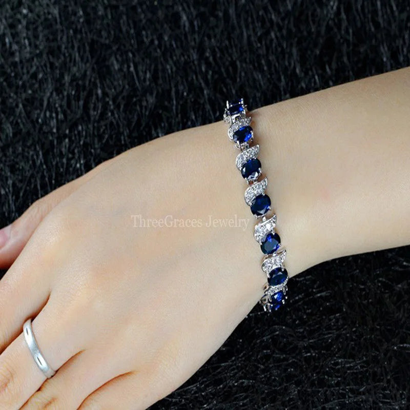 ThreeGraces Shiny Pink Cubic Zirconia Luxury Bridal Wedding Party Tennis Bracelet for Women Fashion Costume Jewelry BR084