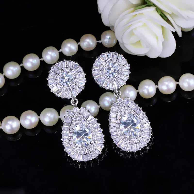 ThreeGraces Classic Red Cubic Zirconia Big Bridal Wedding Dangle Drop Earrings for Women Trendy Luxury Banquet Jewelry E1841