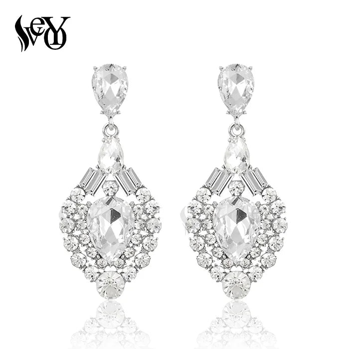 VEYO Fashion Luxury Drop Earrings Water Crystal Earring Rhinestone Alloy Top Quality