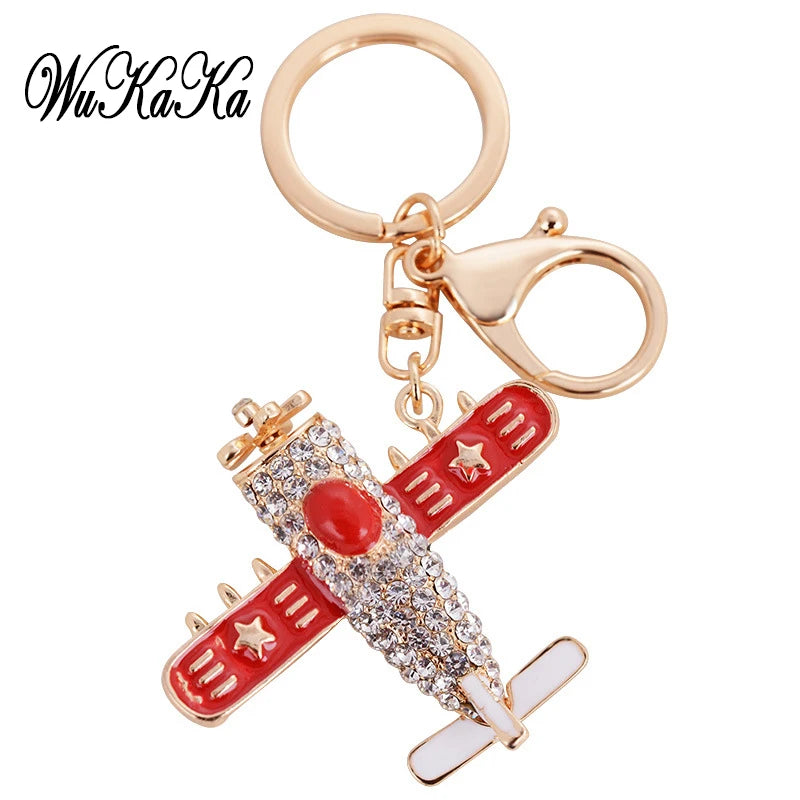 Fashion Alloy Keychain with Big water-drop Rhinestone Cartoon Pumpkin Carriage Keychain Golden Carriage Pendant Female Bag Acces