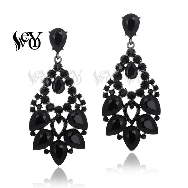 VEYO Luxury Hyperbole Crystal Classic Hollow out design Drop Earrings for Women Gift