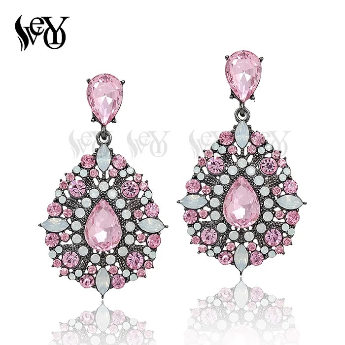 VEYO Luxury Party Earrings Vintage Full Rhinestone Crystal Drop Earring Fashion Jewellery New
