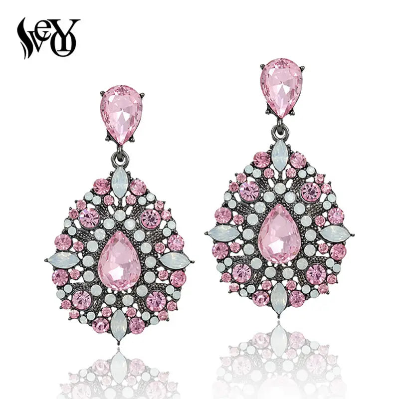 VEYO Luxury Party Earrings Vintage Full Rhinestone Crystal Drop Earring Fashion Jewellery New