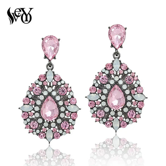 VEYO Luxury Party Earrings Vintage Full Rhinestone Crystal Drop Earring Fashion Jewellery New