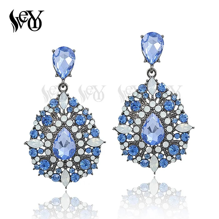 VEYO Luxury Party Earrings Vintage Full Rhinestone Crystal Drop Earring Fashion Jewellery New