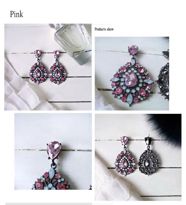 VEYO Luxury Party Earrings Vintage Full Rhinestone Crystal Drop Earring Fashion Jewellery New