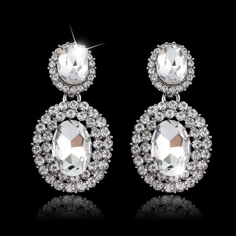 TREAZY Brincos Crystal Drop Earrings for Women Statement Fashion Costume Jewelry Women Black Geometry Vintage Earrings Pendiente