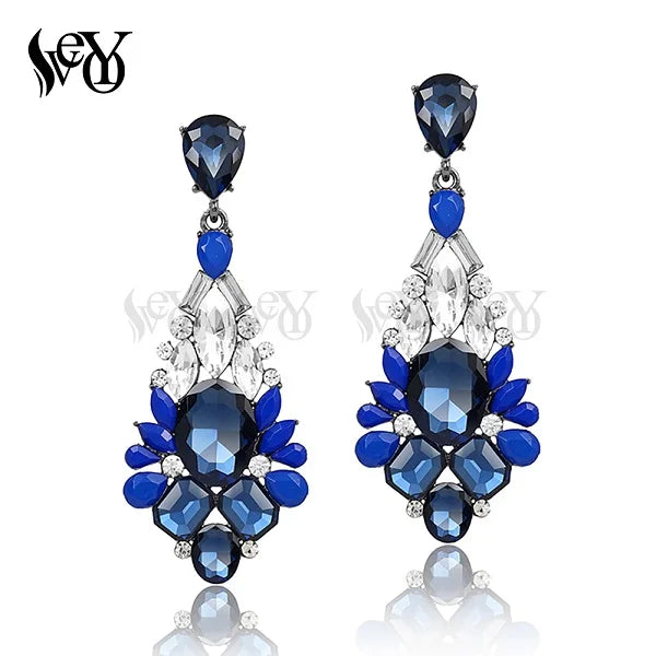 VEYO Luxury Crystal Drop Earrings Elegant Party Earrings For Women Fashion Jewelry New