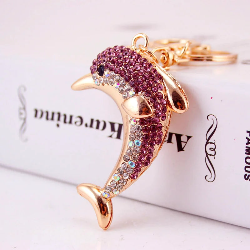2025 Lovely Crystal Dolphin Keychain For women Purse Handbag Car Key Keyring Keychain Wedding Birthday Gift Party Jewelry