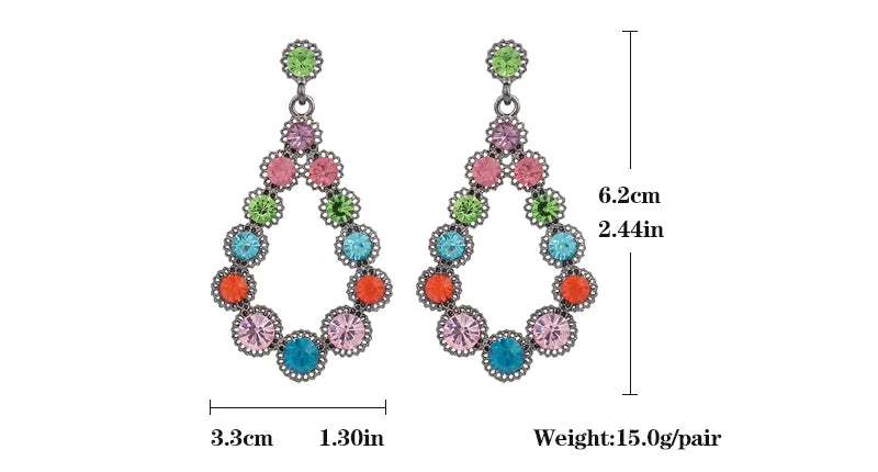 VEYO Rhinestone Drop Earrings for Women Vintage Hollow Dangle Earrings Fashion Jewelry New Gift