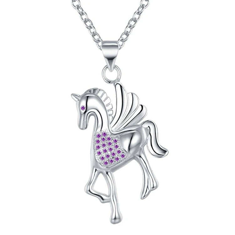 classic horse High quality 925 silver Fashion jewelry chains necklace pendant WN-765
