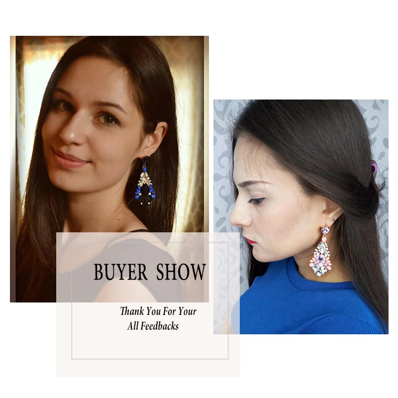 VEYO Luxury Crystal Drop Earrings Elegant Party Earrings For Women Fashion Jewelry New