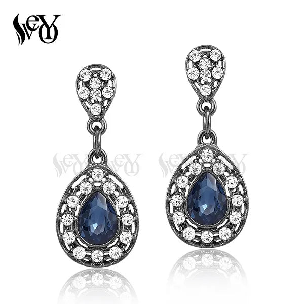 VEYO Cute Crystal Drop Earring Trendy Drop Rhinestone Earrings for Woman Fashion Jewelry