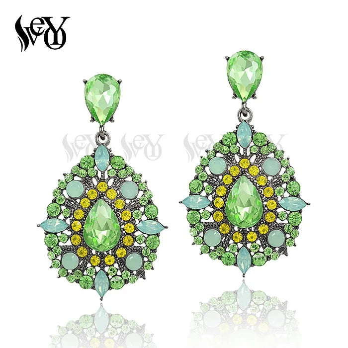 VEYO Luxury Party Earrings Vintage Full Rhinestone Crystal Drop Earring Fashion Jewellery New