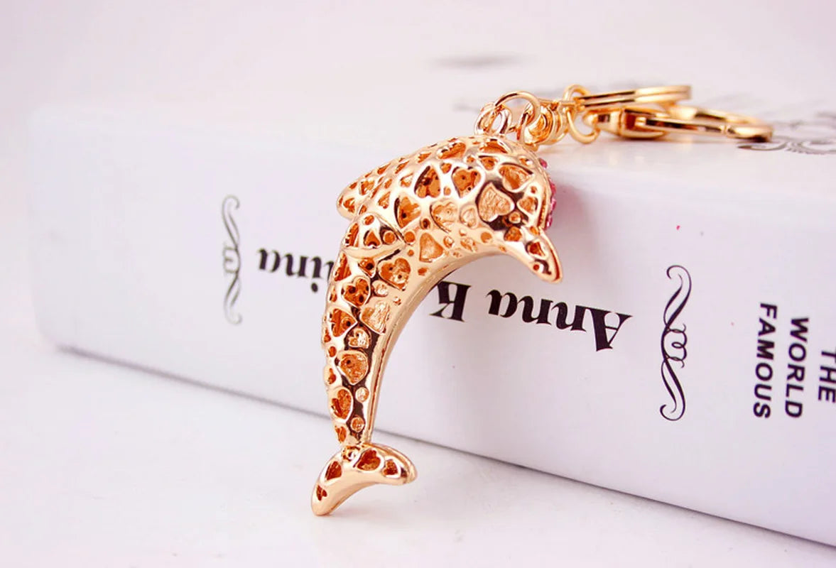2025 Lovely Crystal Dolphin Keychain For women Purse Handbag Car Key Keyring Keychain Wedding Birthday Gift Party Jewelry