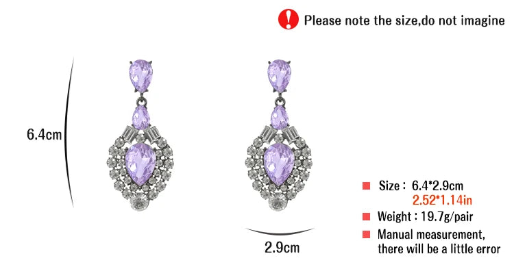 VEYO Fashion Luxury Drop Earrings Water Crystal Earring Rhinestone Alloy Top Quality