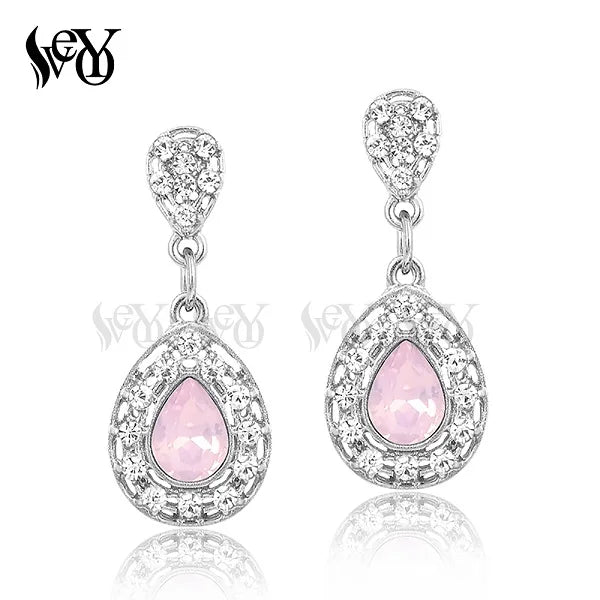 VEYO Cute Crystal Drop Earring Trendy Drop Rhinestone Earrings for Woman Fashion Jewelry