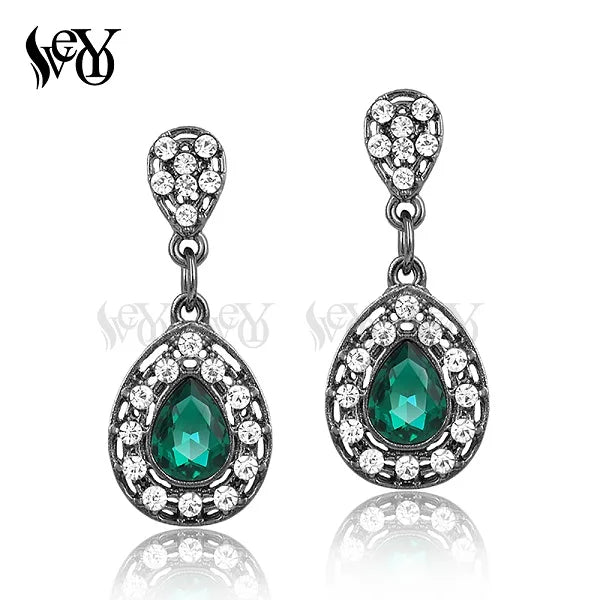 VEYO Cute Crystal Drop Earring Trendy Drop Rhinestone Earrings for Woman Fashion Jewelry