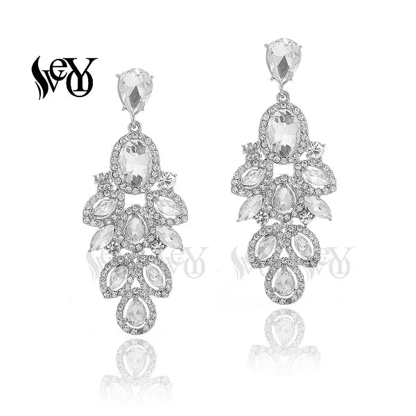 VEYO Luxury Vintage Crystal Drop Earrings Bridal wedding Earrings for Women Fashion Jewelry New