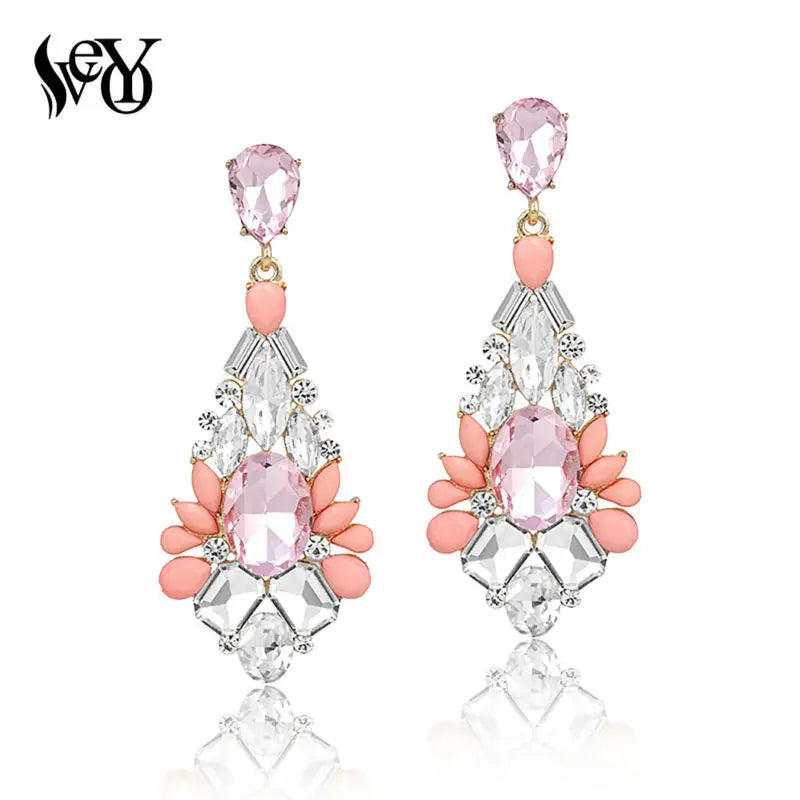 VEYO Luxury Crystal Drop Earrings Elegant Party Earrings For Women Fashion Jewelry New