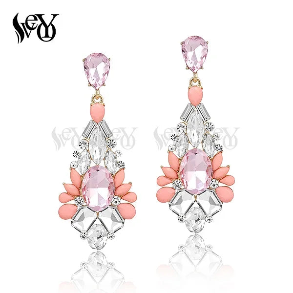 VEYO Luxury Crystal Drop Earrings Elegant Party Earrings For Women Fashion Jewelry New