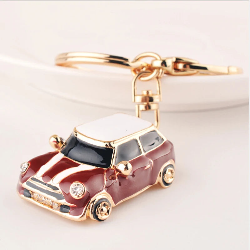 New Fashion Car Motorcycle Rhinestone Crystal Keychain Metal Alloy Key Chains Holder Handbag Car Keyrings Keychains For Women Me