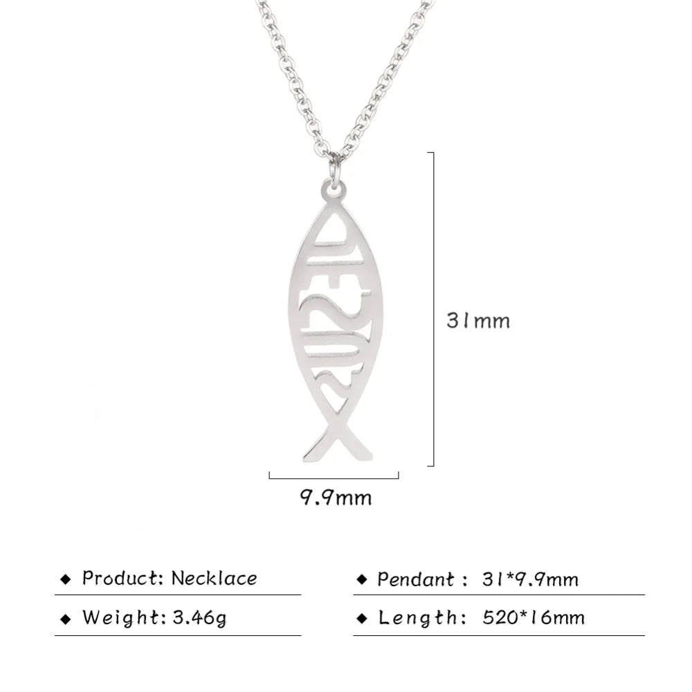 My Shape Stainless Steel Necklace Christian Jewelry Heart Jesus Cross Shaped Steel Color Gold Color Pendant Chain Jewelry Gifts