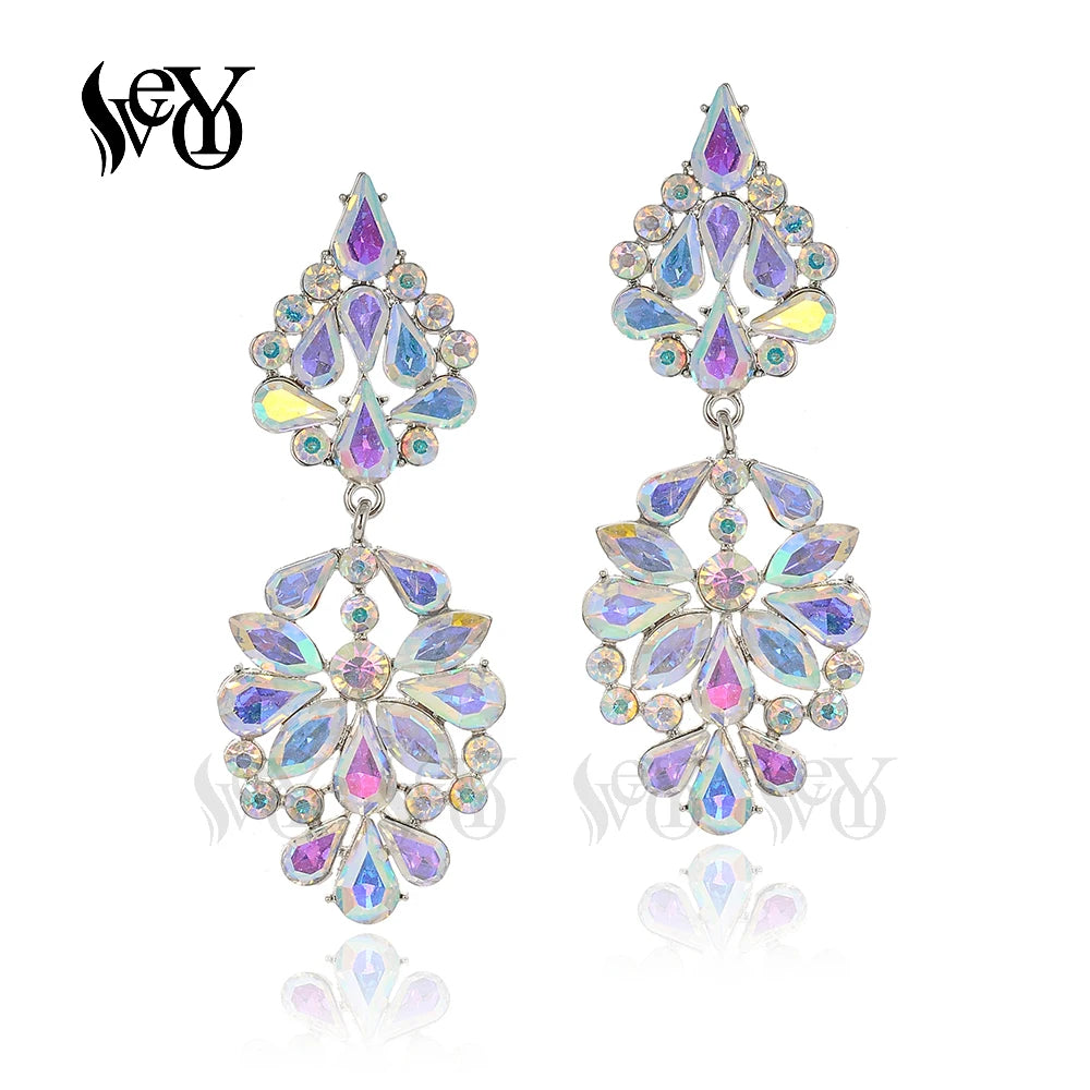 VEYO Vintage Crystal Drop Earrings Elegant Bridal wedding Dress Earrings for Women Fashion Jewelry Wholesale New