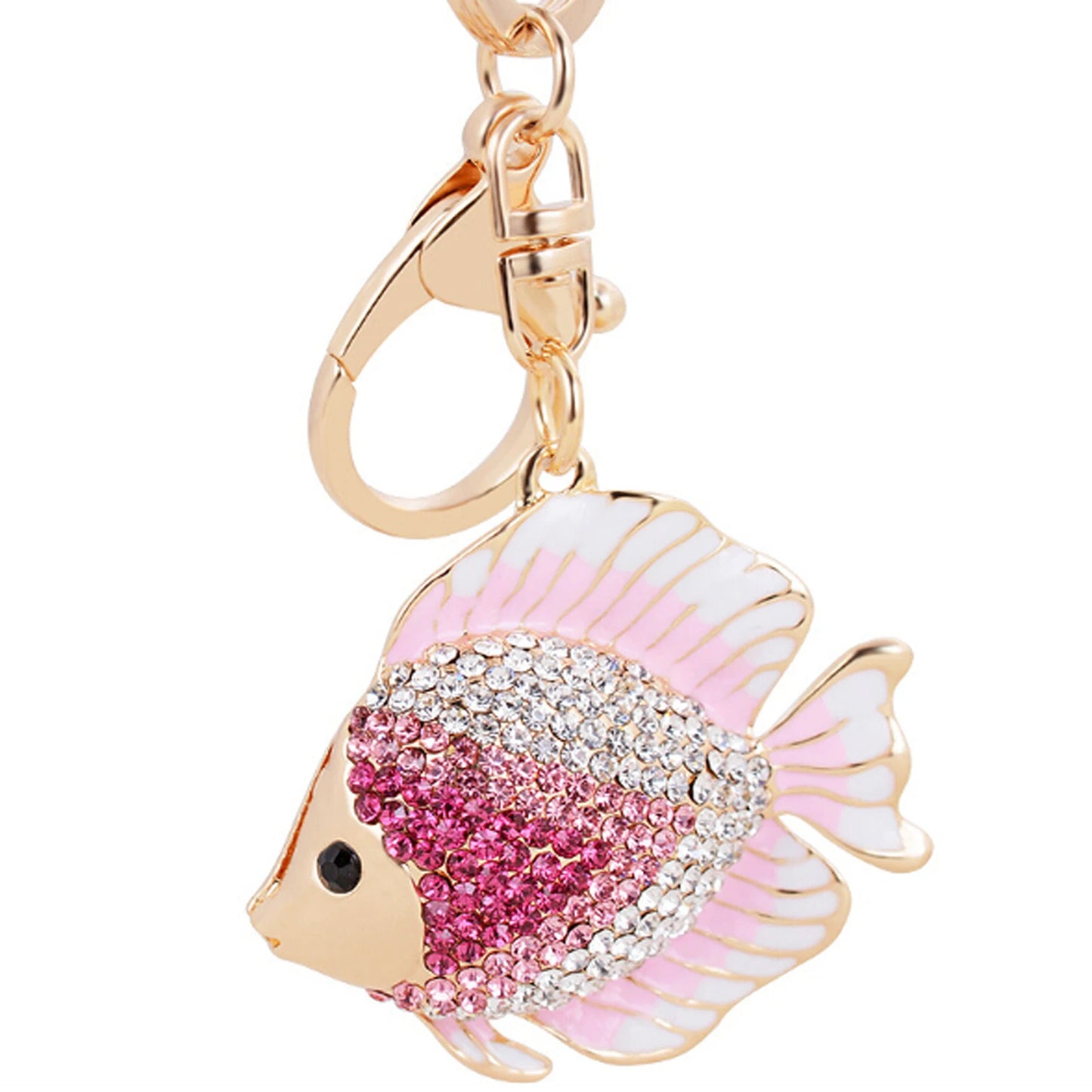 Fashion Rhinestone Crystal Metal Keychain Lovely Cartoon Marine Style Tortoise Fish Dolphin Keyring HandBag Car Pendant Gift
