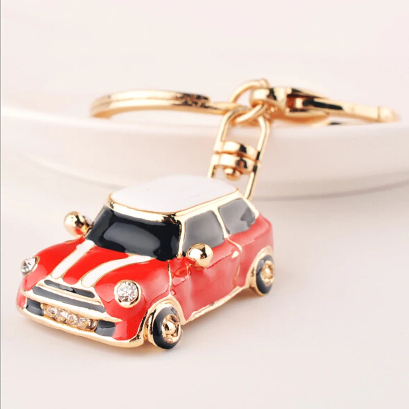 New Fashion Car Motorcycle Rhinestone Crystal Keychain Metal Alloy Key Chains Holder Handbag Car Keyrings Keychains For Women Me
