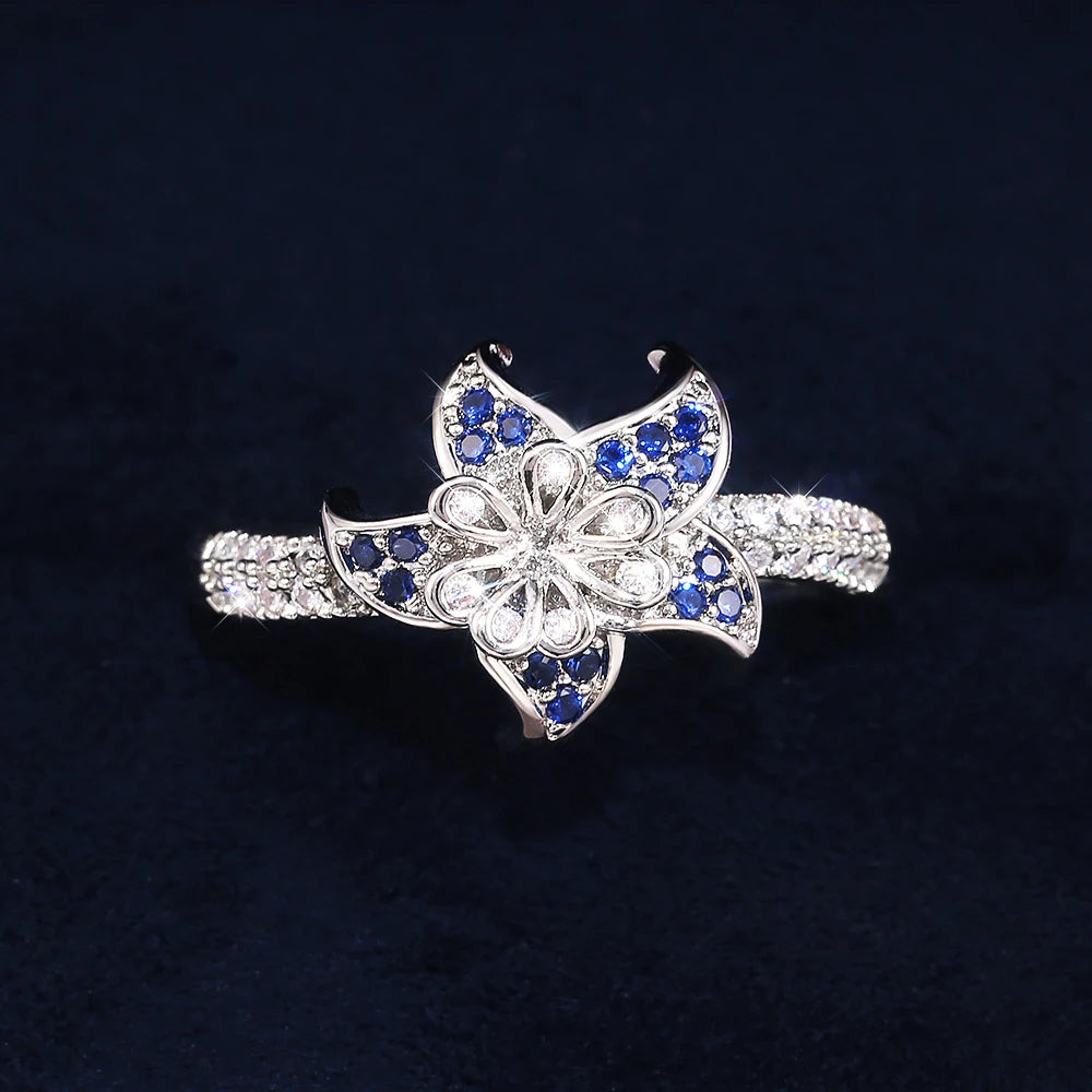 Fashion Trendy Jewelry Rings For Women Cubic Zirconia Charms Bridal Wedding Engagement White Gold Color Ring Drop Shipping